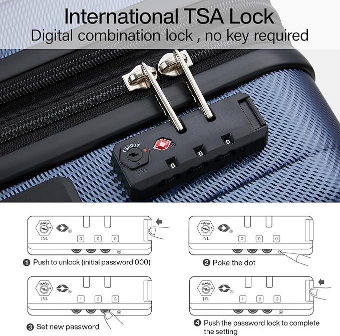 Hanke 24 Inch Expandable Checked Luggage Lightweight PC Hard Case Luggage - Image 6