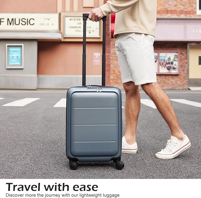 COOLIFE Luggage Suitcase Piece Set Carry On ABS+PC Spinner Trolley - Image 2