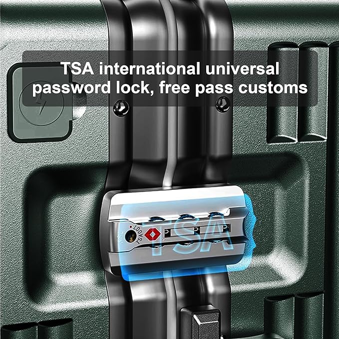 Zipperless Luggage, Polycarbonate Aluminum Hard Shell, Expandable Carry-On - Image 5