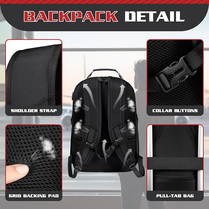 Extra Large 55L Travel Backpack, 18 inch Laptop Bag - Image 4