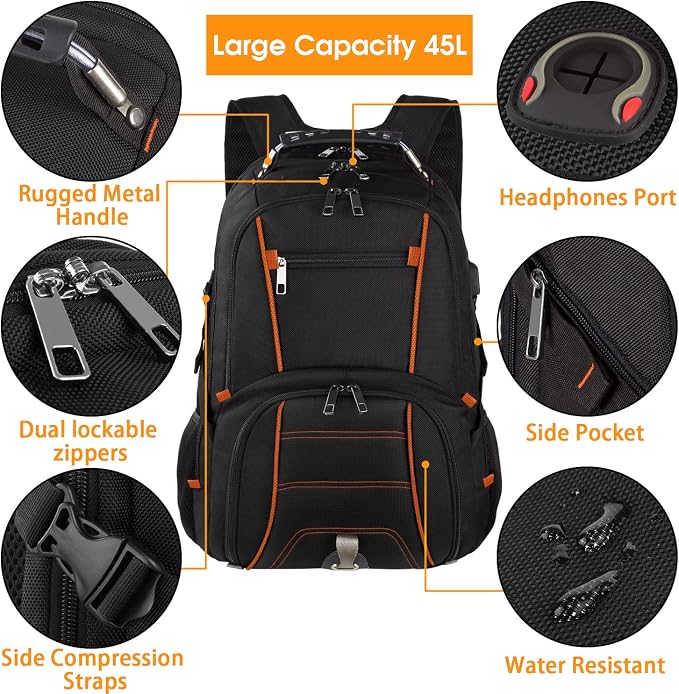 Travel Backpacks for Men Women, Extra Large College School Laptop Bookbags - Image 5