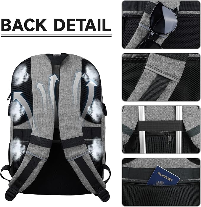 Lapsouno Extra Large Laptop Backpack, 17 Inch Carry on Travel Backpack - Image 4