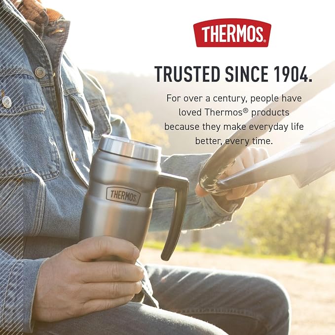 THERMOS Stainless King Vacuum-Insulated Travel Mug, 16 Ounce, Rustic Red - Image 7