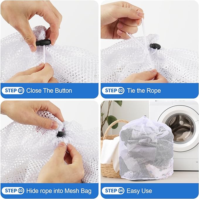 4Pcs Mesh Laundry Bags Washing Machine Mesh Wash Bags - Image 8