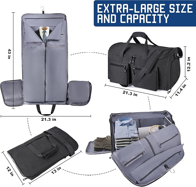 Convertible Duffle Bags for Travel Carry On Suit Duffle Bags - Image 6
