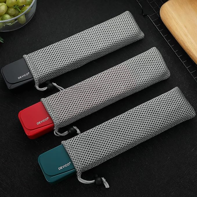 DEVICO Travel Utensils, 18/8 Stainless Steel 4pcs Cutlery Set Portable Camp - Image 8