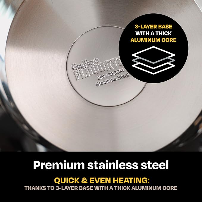 Guy Fieri's Flavortown 3.2-Quart Stainless Steel Sauce Pan - Image 4