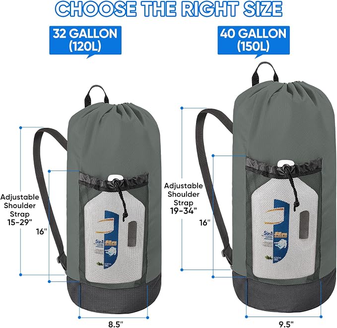 BALEINE 150L Laundry Bag Backpack, 900D Oxford Fabric Large Travel Laundry Bags - Image 2