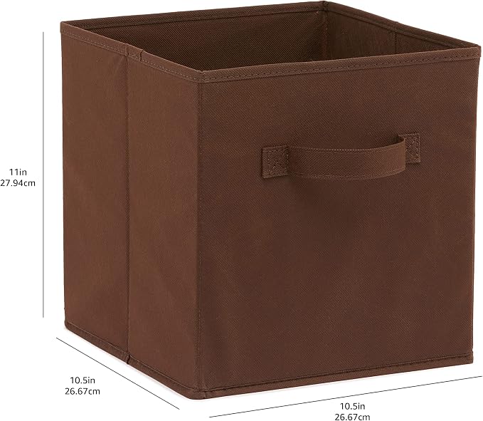 Amazon Basics Cube Organizer Storage Bins Handles, Collapsible Fabric, - Image 8