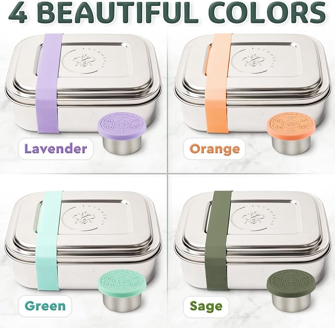 Everusely - Bento Box - Green, 60oz / 1.8 L - Stainless Steel Lunch Box - 3 - Image 8