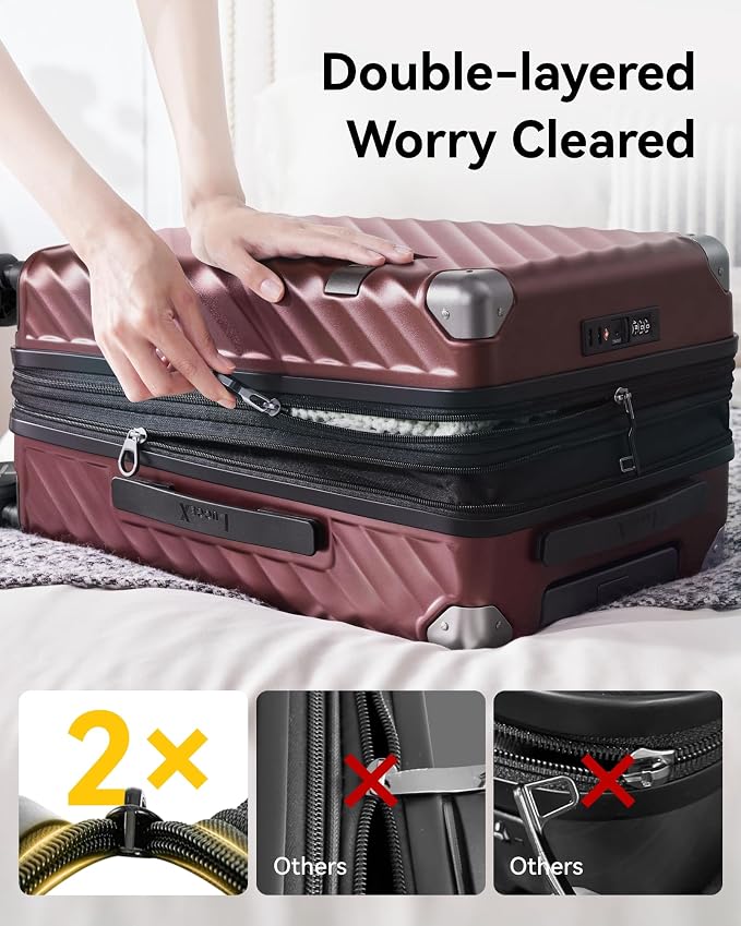 LUGGEX Luggage with Spinner Wheels, Polycarbonate Expandable Hard Shell Suitcase - Image 5