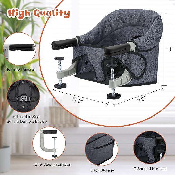 Hook On High Chair, Jozzve Baby High Chair, Portable High Chair - Image 7