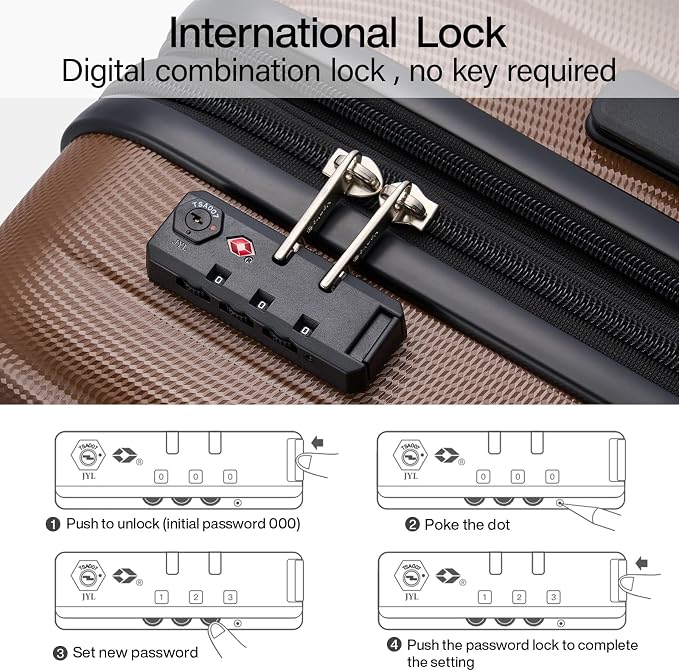Hanke 24 Inch Expandable Checked Luggage Lightweight PC Hard Case Luggage - Image 8