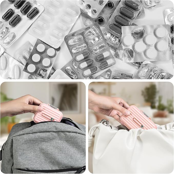 Travel Pill Organizer Box with Labels, 7 Compartments Portable Mini Pill Case - Image 6