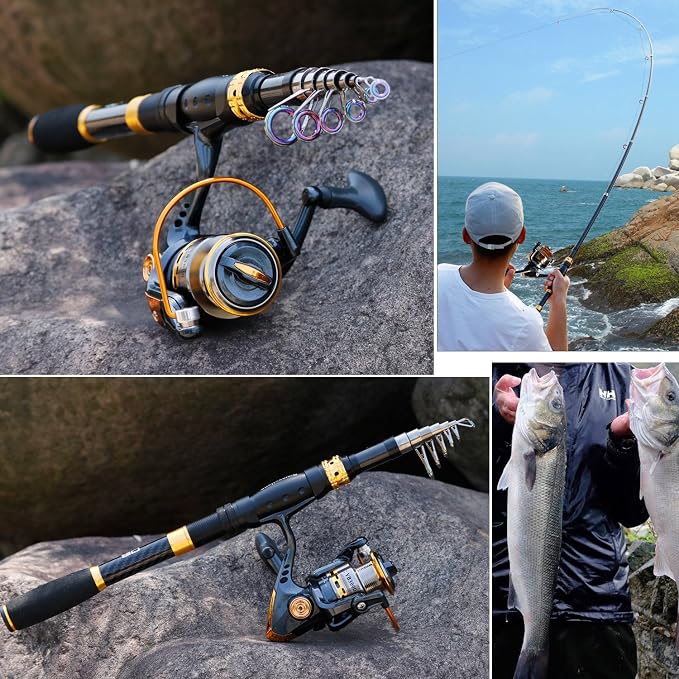 Sougayilang Fishing Rod Reel Combos Carbon Fiber Telescopic Fishing pole - Image 7