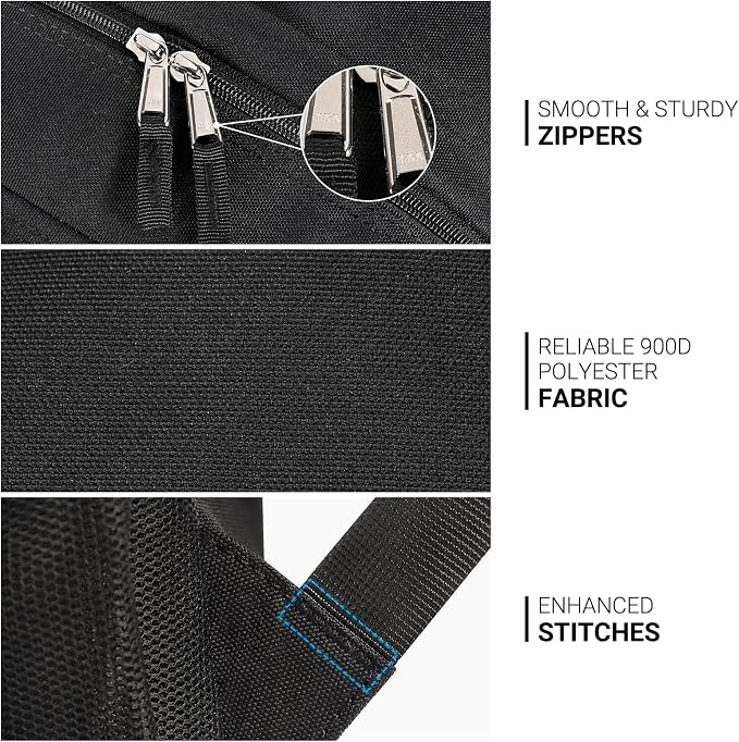 ZORFIN 36L Black Backpack for College, and Travel: Water Resistant Bookbag - Image 8
