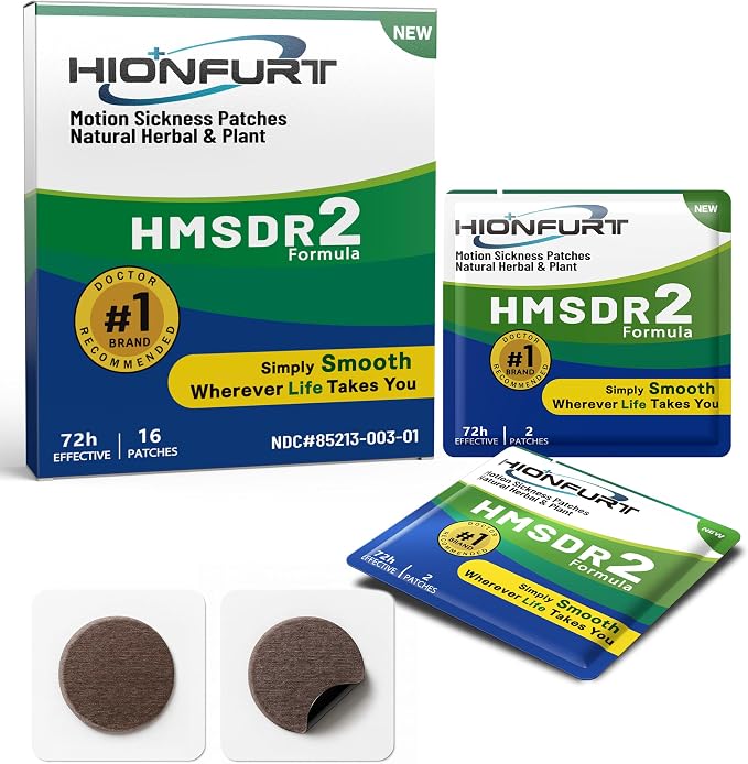 HMSDR2 16ct Motion Sickness Patches – Sea Sickness Patches by HIONFURT
