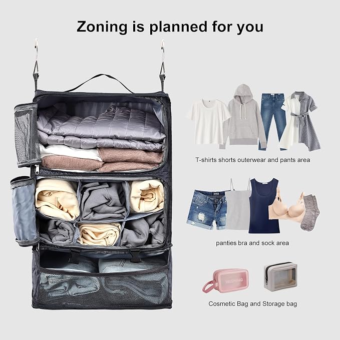TABITORA Travel Portable Hanging Shelves Closet Organizer Packing Luggage - Image 4