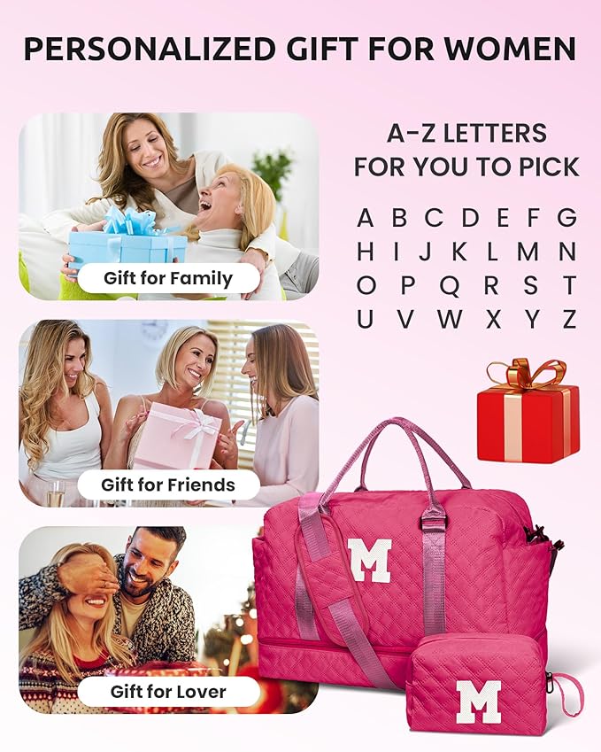 Gifts for Teen Girls 16-18, Birthday Gift-Initial Travel Bag - Image 2