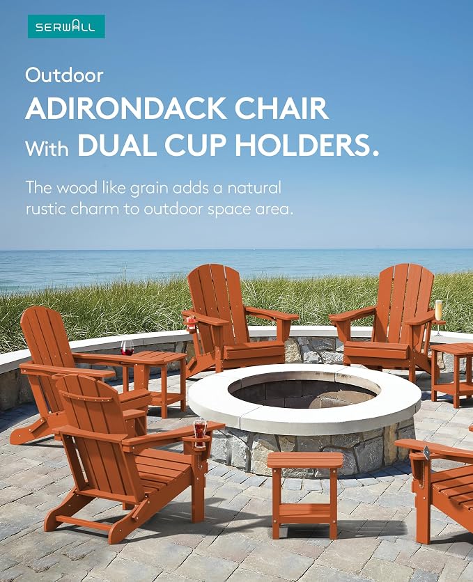 SERWALL Adirondack Chair with Cup Holders - Image 7