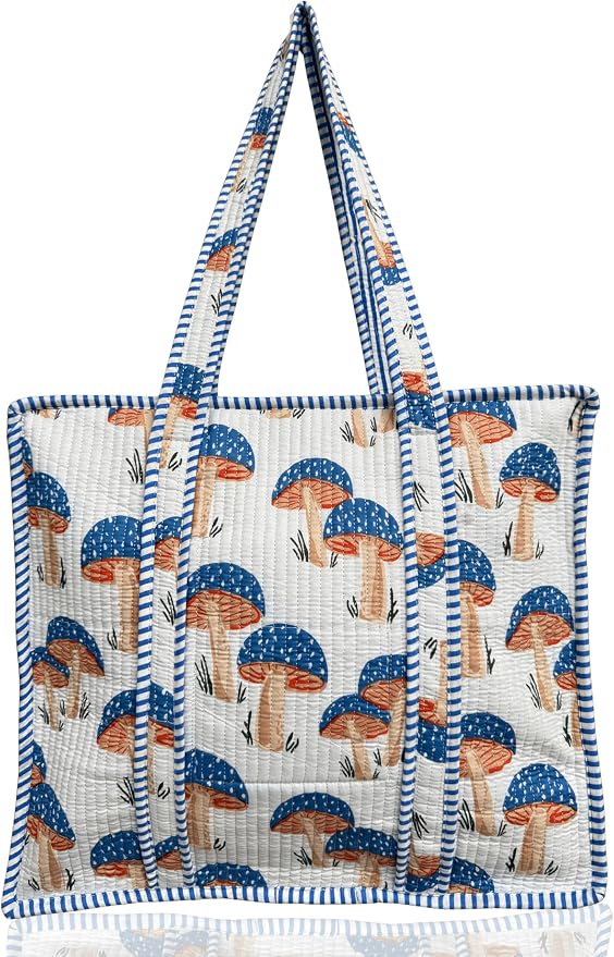 Cotton Quilted Tote Bag for Women – Large Beach & Travel Tote by ThirdEyeExport