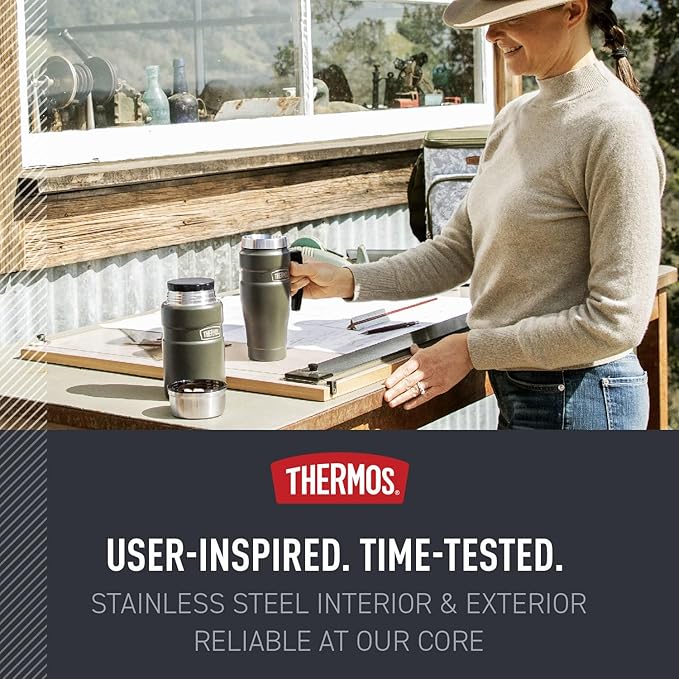 THERMOS Stainless King Vacuum-Insulated Travel Mug, 16 Ounce, Midnight Blue - Image 5