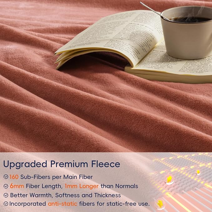 PHF Ultra Soft Fleece Blanket Queen Size, No Shed No Pilling Luxury Plush Cozy - Image 4