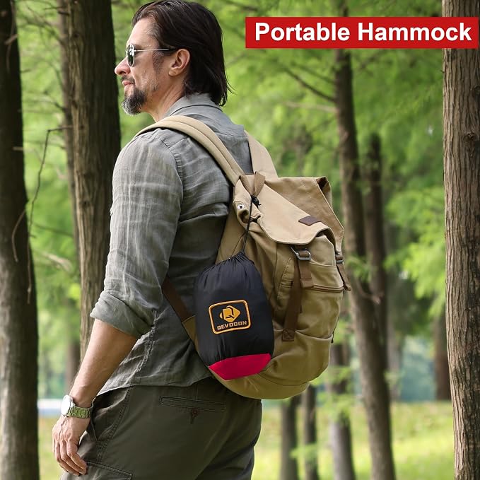 Camping Hammock with Net, Travel Portable Lightweight Hammocks with Tree Straps - Image 5