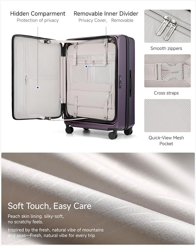 LUGGEX Checked Suitcase Top Opening, FLT Expandable Polycarbonate Hard Shell - Image 8