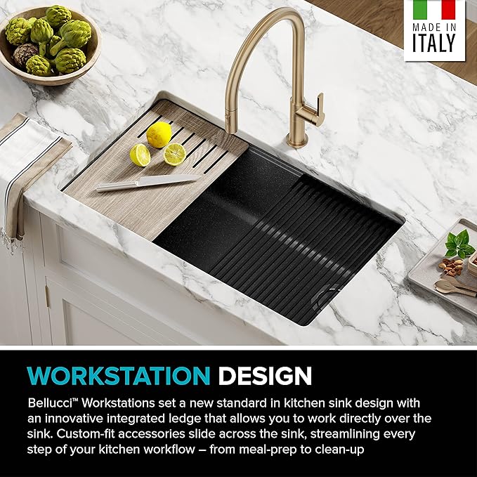 KRAUS Bellucci Workstation 32 in. Undermount Granite Composite Single Bowl - Image 3