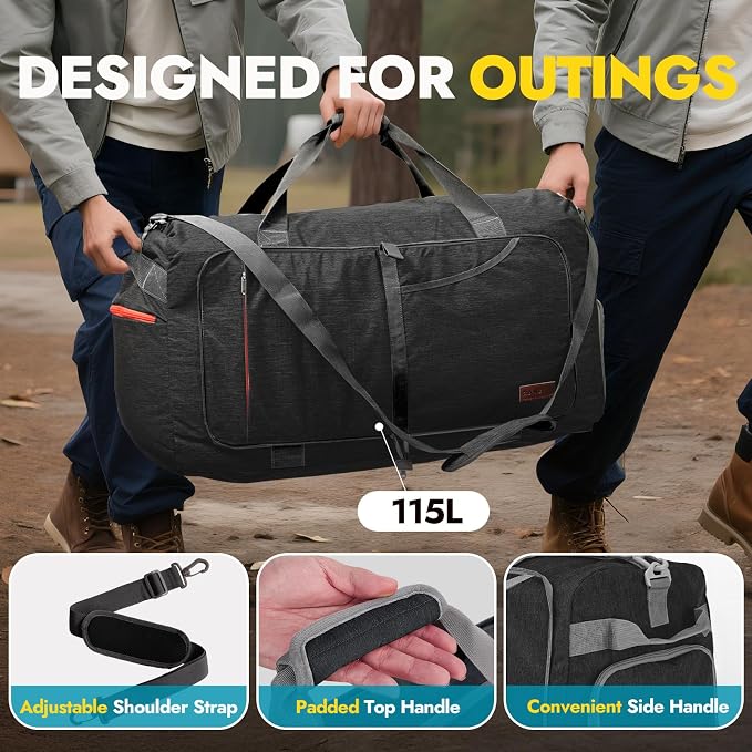 Canway 85L Travel Duffel Bag, Foldable Weekender Bag - Image 6