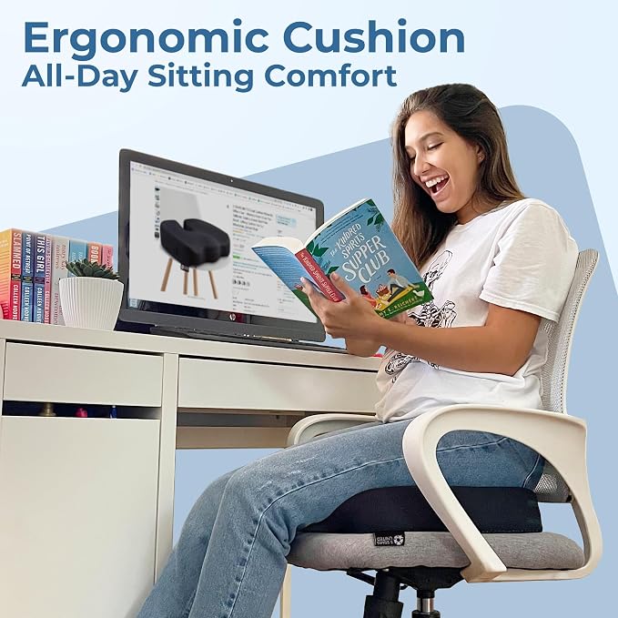 5 STARS UNITED Seat Cushion for Tailbone Pain Relief – Large Memory Foam - Image 2