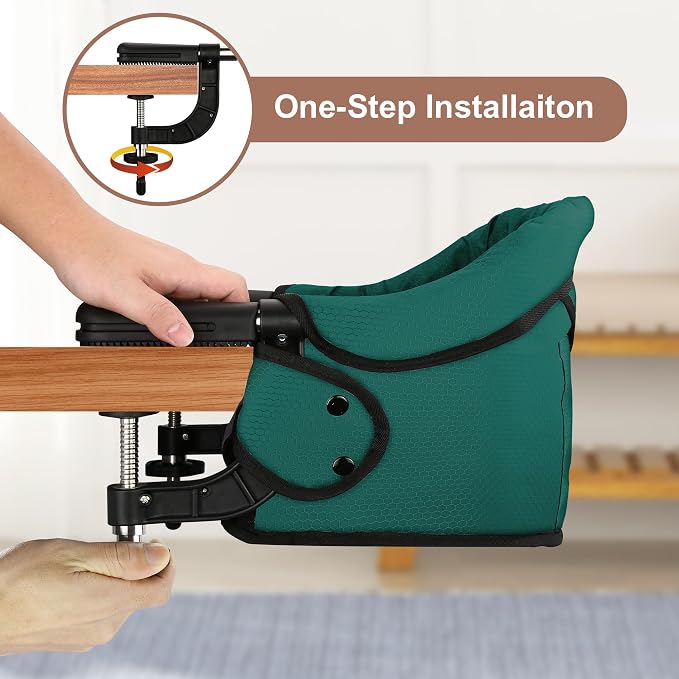 Hook On Chair with Removable Dining Tray, Portable Table High Chair, Folding - Image 2