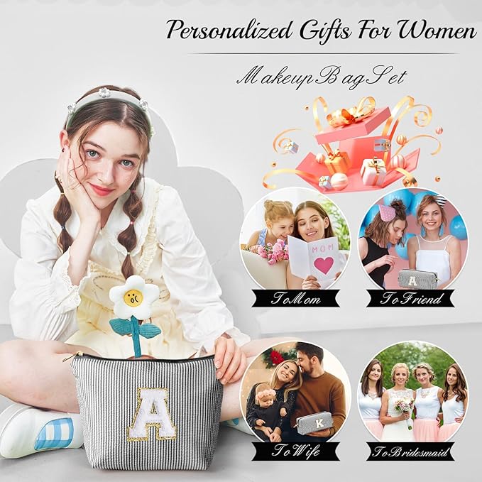 YOOLIFE Initial Makeup Bag for Women - Image 3