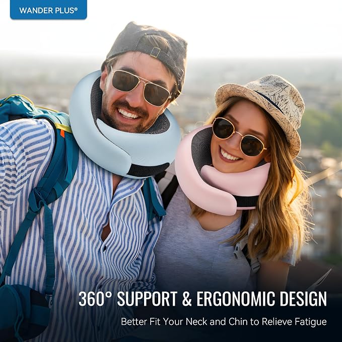 WANDER PLUS® Travel Neck Pillow, Pure Memory Foam Neck Pillow - Image 6