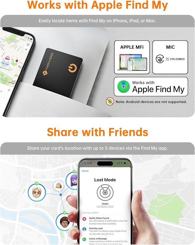 NOVOO Air Locator Tag Wallet Tracker Card - Image 6