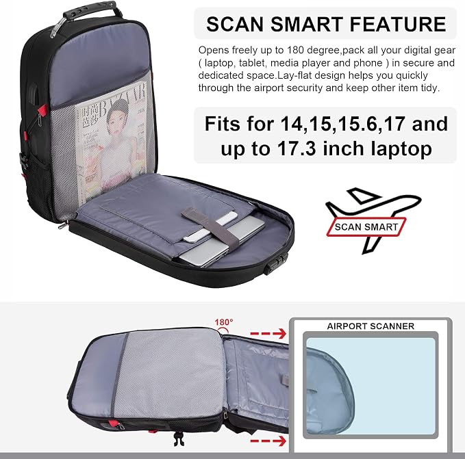 LOVEVOOK Large Backpack for Men 18 inch Heavy Duty Backpack Big Travel Backpack - Image 6
