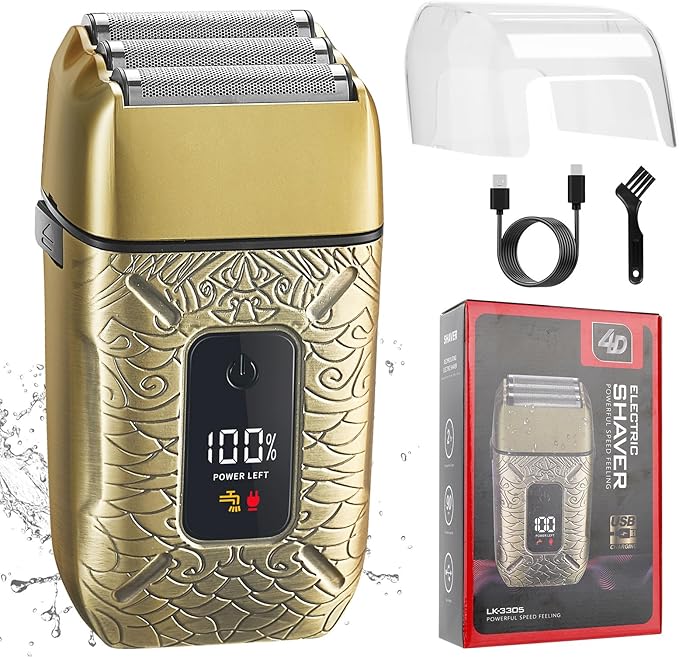 Electric Shavers for Men, Waterproof Powerful Motor Electric Razor, Head by Dumite
