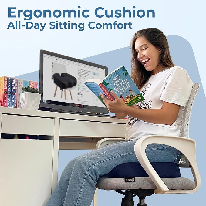 5 STARS UNITED Seat Cushion for Tailbone Pain Relief – Large Memory Foam - Image 2