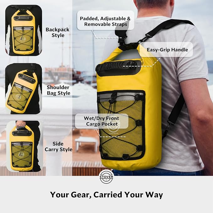 STOVER 5/10/25/30/40/55L Waterproof Backpack- Floating Dry Bag - Image 3