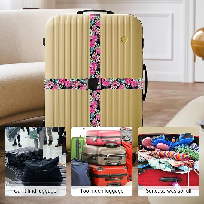 2 Pack Luggage Straps for Suitcases, Adjustable Travel Belt - Image 7