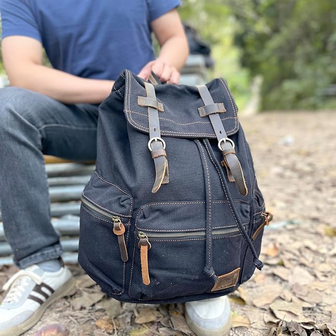 AUGUR High Capacity Canvas Vintage Backpack - Image 3