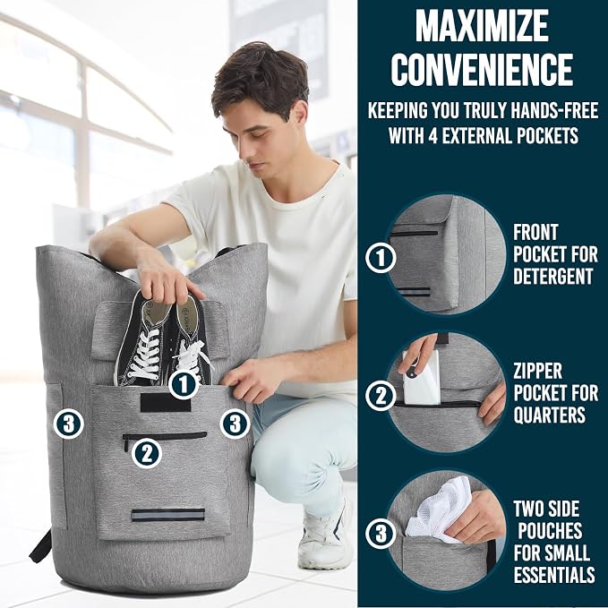 Laundry Backpack Heavy Duty, 115L Extra Large Laundry Bag - Image 5