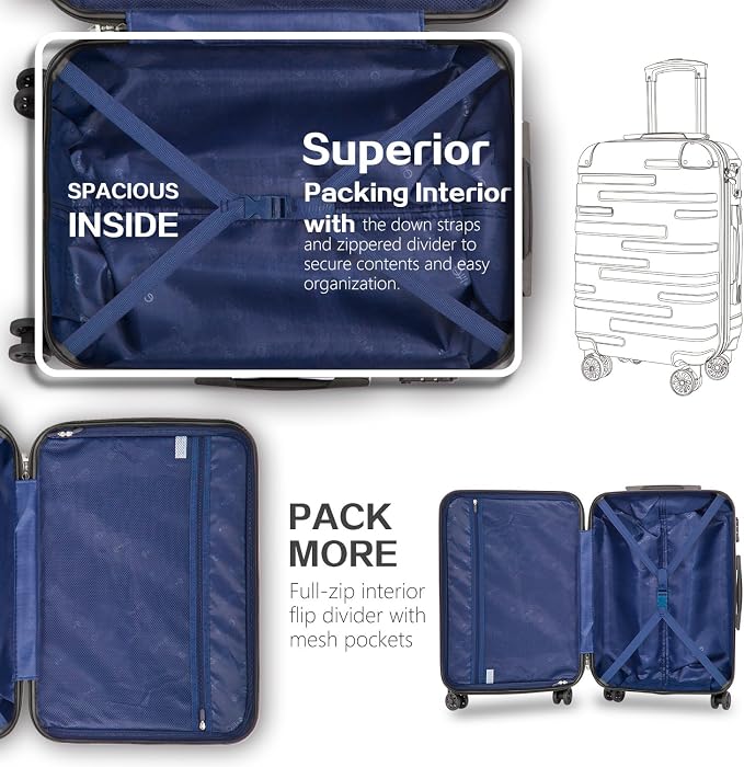 Coolife Luggage Expandable Suitcase 3 Piece Set - Image 6