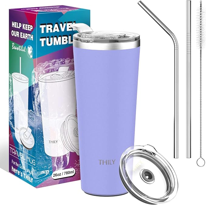 THILY Tumbler Stainless Steel Travel Mug 26 oz Triple-Insulated Coffee Cup - Image 6