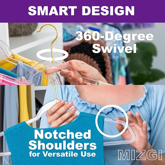 Premium Clear Invisible Acrylic Hangers, Crystal Plastic Hangers, Pants & Dress - Image 5