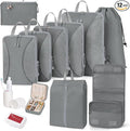 Compression Packing Cubes 12 Set, Suitcase Organizers, Extendable Packing Cubes by Unknown