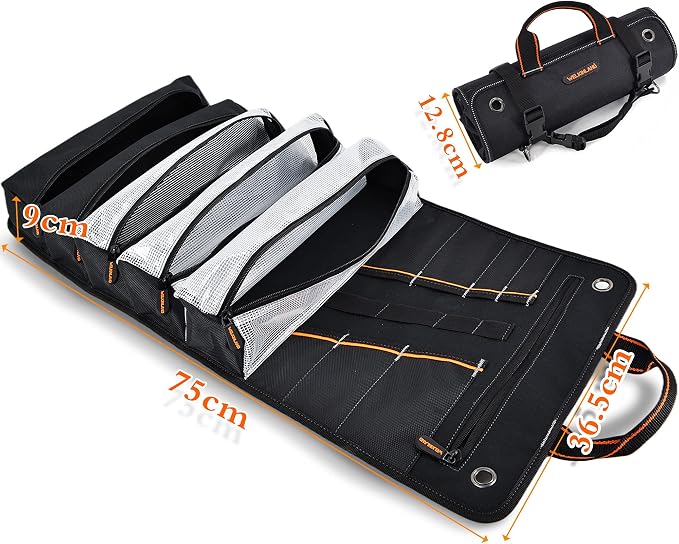 WELKINLAND Men's Tool Roll Organizer, Roll-Up Bag - Image 8