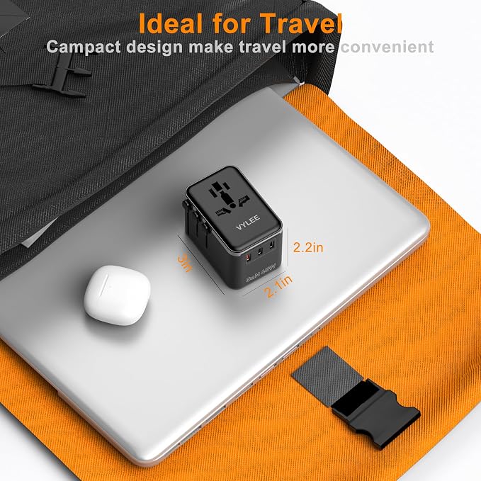 Universal Travel Adapter, VYLEE 45W International Plug Adapter - Image 6