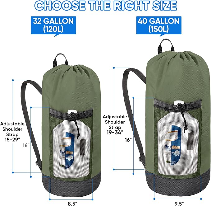 BALEINE 150L Laundry Bag Backpack, 900D Oxford Fabric Large Travel Laundry Bags - Image 2